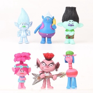 ตุ๊กตาฟิกเกอร์ Trolls Poppy Branch ของเล่นสําหรับเด็ก 6 ชิ้น