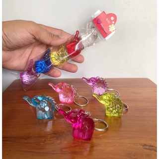 พวงกุญแจช้างคริสตัล thai souvenir Crystal Elephant Keychain พวงกุญแจ ช้าง สวยใสเป็นประกาย 1แพค 5 ชิ้น