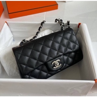 CHANEL MINI  FLAP BAG CAVIER LEATHER SIZE 8” THE BEST GRADE ORIGINAL 1:1 FULL HANDMADE 💯💯💯