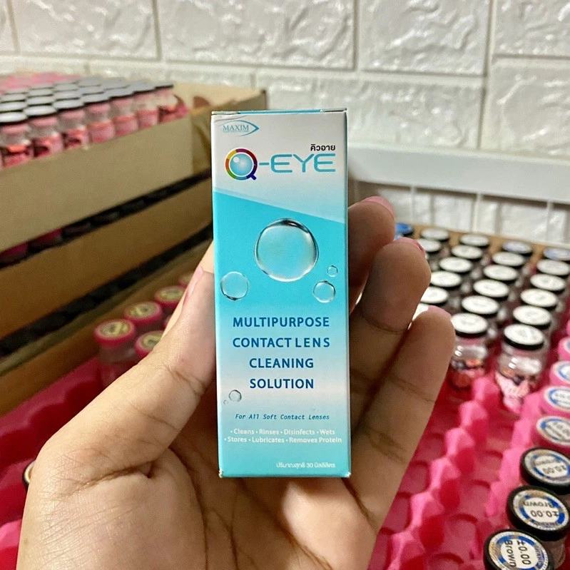 🚩Q-Eye 30ml น้ำยาแช่คอนแทคเลนส์ (Exp04/2027)
