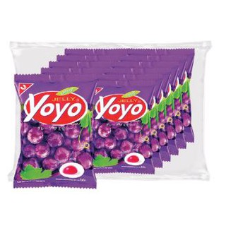 YOYO โยโย่ รสอุง่น ขนมเยลลี่ ขนาด 20กรัม ยกแพ็ค 12ซอง GRAPE JELLY