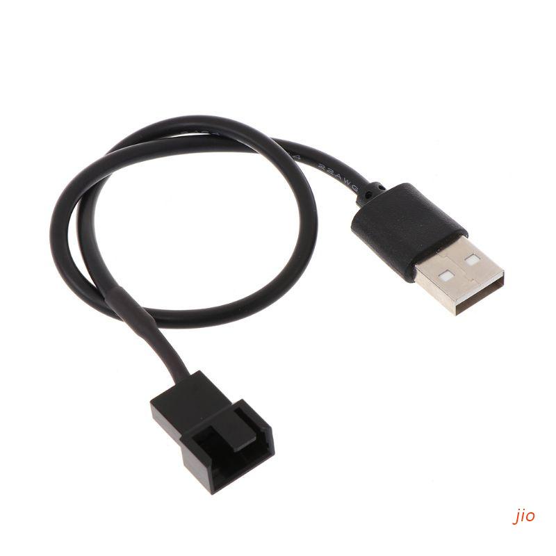 jio USB 2.0 A Male to 3-Pin / 4-Pin PWM 5V USB Sleeved Fan Power Adapter Cable Case Fan Adapter Connector Cable