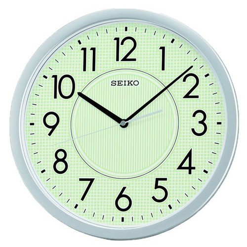 SEIKO นาฬิกาแขวน 14'' นิ้ว หน้าปัดพรายน้ำ รุ่น QXA629L - สีบอร์นฟ้า
