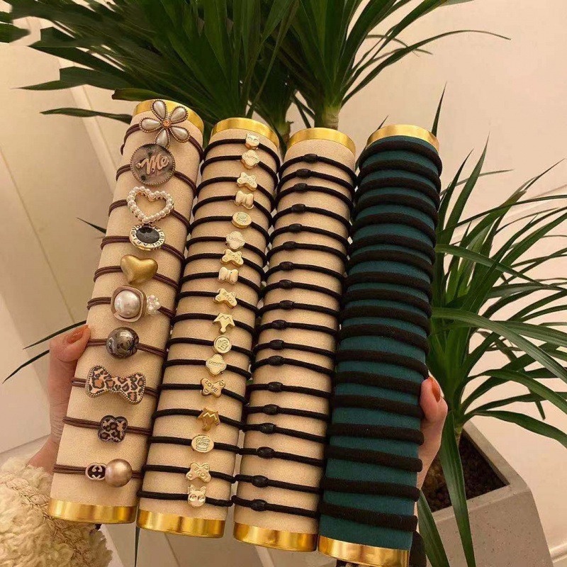 อุปกรณ์หนีบผม 60 ชิ้น สีดำ พิมพ์ลายเสือดาว ทนทาน สำหรับผูกผมไม่เจ็บผม