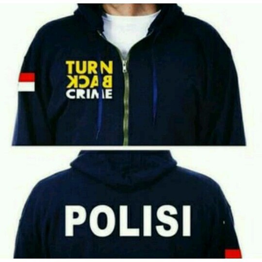 SWETER JACKET ZIPPER HODIE TURN BACK CRIME HODIE POLICE เสื้อสเวตเตอร์