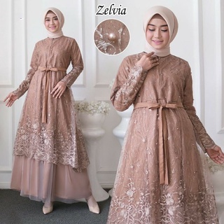 Gamis PESTA TERBARU NEW ZELVIA&lt;Unk&gt; ADA JUMBO Aura Gown &lt;Unk&gt; Ndira dress&lt;Unk&gt; มุสลิม M, L, XL, XXL