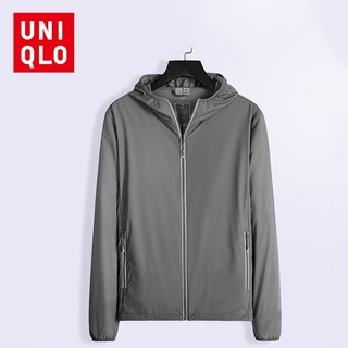 UNIQLO 【55-117.5kg】เสื้อแจ็กเก็ต ทรงหลวม กันน้ํา ระบายอากาศ แห้งเร็ว ขนาดใหญ่ คุณภาพสูง สําหรับผู้ชาย