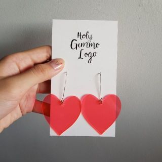 Big clearing heart earrings