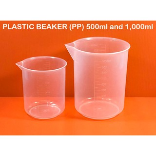 บีกเกอร์ พลาสติก ขนาด 500ml and 1000ml Plastic Beaker (PP) - สินค้าใหม่ (มีรอยขีดข่วนเล็กน้อย)