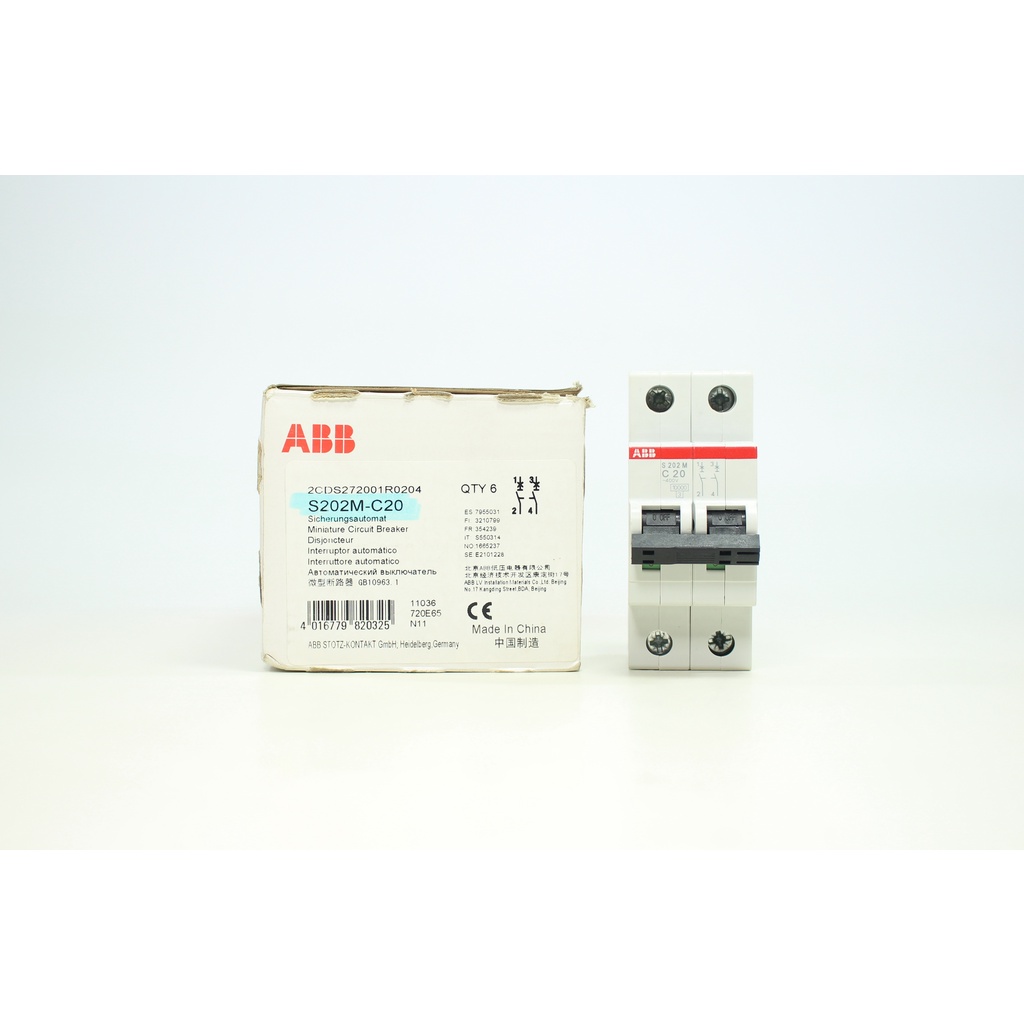 ABB S202M เซอร์กิตเบรกเกอร์ ABB MCB ABB รุ่น S202M 2P 10kA Miniature ...