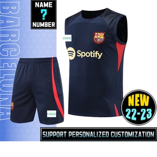 เสื้อกีฬาแขนสั้น ลายทีมชาติฟุตบอล Barcelona s-2xl 22-23 ชุดเหย้า สําหรับปรับแต่ง