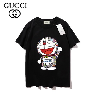 Gucci เสื้อยืดแขนสั้น ผ้าฝ้าย พิมพ์ลาย แฟชั่นสําหรับผู้ชาย และผู้หญิง