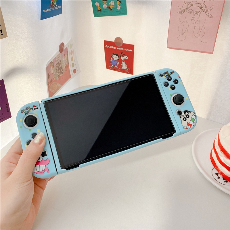 Nintendo Switch OLED เคส【CRAYON SHINCHA N】เคส TPU ซิลิโคน เกมคอนโซล กันกระแทก ที่จับป้องกัน เคสนิ่ม
