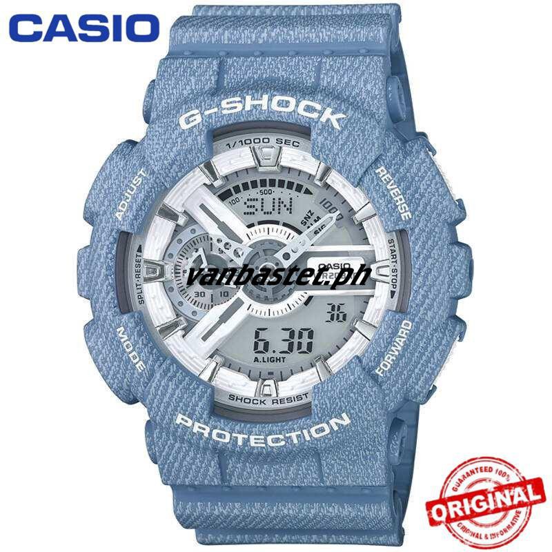 (ของแท้ 100%) Casio G-Shock GA110 นาฬิกาข้อมืออิเล็กทรอนิกส์ สีฟ้าอ่อน สําหรับผู้ชาย