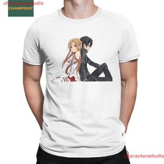 charactersstudio New เสื้อยืดผ้าไหมพิมพ์ลาย Kirito Sword Online Kiritoki สําหรับผู้ชาย sale