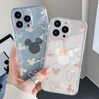 เคสเจล TPU ใส ขอบสี่เหลี่ยม กันกระแทก ลายมิกกี้ มินนี่น่ารัก สําหรับ Samsung Galaxy S22 Plus Note 20 Ultra 10 S21 FE S20