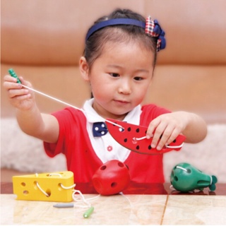 Montessori ของเล่นไม้คณิตศาสตร์ ลวดเกลียวชีส เพื่อการศึกษา สําหรับเด็ก