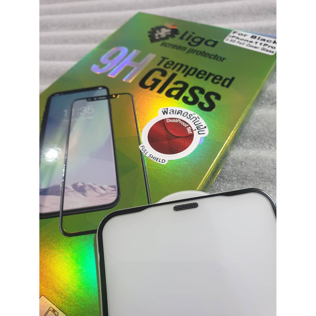 2.5D Liga"กันฝุ่น"* iPhone 11 , i11pro , i11pro max , ixs , ixr ,ixs max ,ix * FullShield DustProof 
