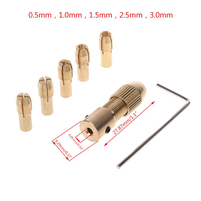 Cutiepie 7 ชิ้นชุด 2 2 35 4 05 5 05 มม.มอเตอร์ไฟฟ้าเพลา Mini Chuck Fixture Clamp 0 5-3