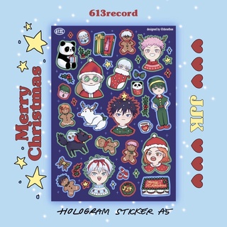 JUJUTSU KAISEN CHRISTMAS STICKER/ สติ๊กเกอร์มหาเวทผนึกมารย์ตีมคริสมาส/ สติ๊กเกอร์โฮโลแกรม/ hologram sticker