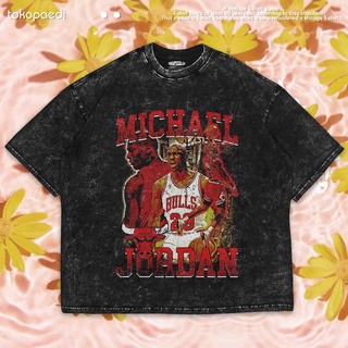 เสื้อยืดผ้าฝ้ายพิมพ์ลายขายดี เสื้อยืด พิมพ์ลาย Michael JORDAN OVERSIZE WASHING สําหรับผู้ชาย | เสื้อยืด ขนาดใหญ่ | เสื้อ