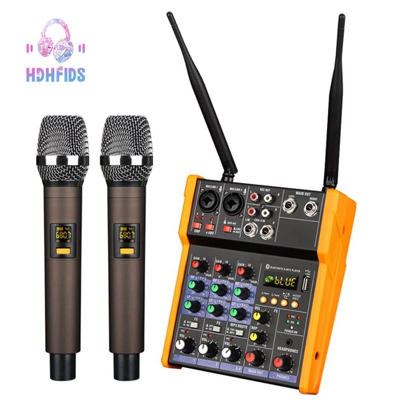 4 Channel Bluetooth Mixer Portable Audio Mixer Dj Console Mixer with