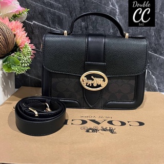 (แท้ 💯%‼ Factory) COACH 6015 compact body portable shoulder bag