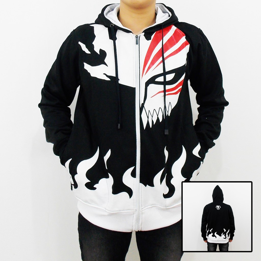 BLEACH ANIME JACKET - BLEACH ICHIGO KUROSIKI BLACK HOLLOW HOODIE SWETER - เสื้อแจ็คเก็ตผู้ชาย - เสื้
