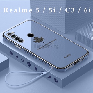 เคสเรียวมี 5i realme c3 realme 5i realme 6i realme 5 pro เคส realme 5 pro เคส realme 5 realme 5i realme 6i realme c3 เคสโทรศัพท์มือถือ ซิลิกาเจลนิ่ม ขอบขวา ชุบไฟฟ้า กันกระแทก สําหรับ realme 5 5i 6i c3