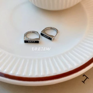 DREJEW ต่างหูแฟชั่น จี้ตัวอักษร เข้ากับทุกการแต่งกาย สไตล์เกาหลี