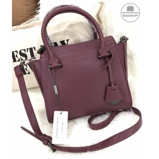 CHARLES &amp; KEITH CITY BAG (outlet) สีแดงเบอกันดี