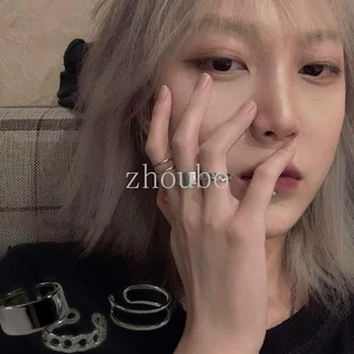 ytsss2frwi Korea Ins แหวนแฟชั่นสไตล์ฮิปฮอปสําหรับผู้หญิง