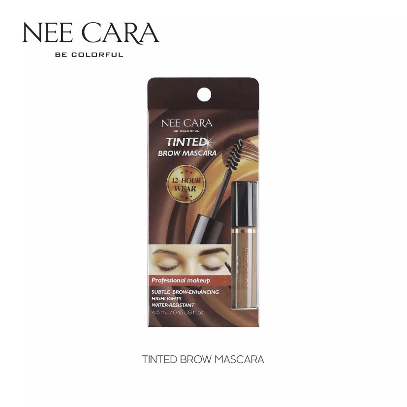 NEE CARA N-590 TINTS BROW MASCARA นีคาร่า มาสคาร่าปัดคิ้ว มีให้เลือ 4 สี กันน้ำ กันเหงื่อ