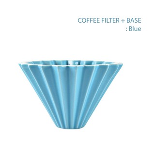 Hillkoff : Dripper coffee filter + base : สีฟ้า