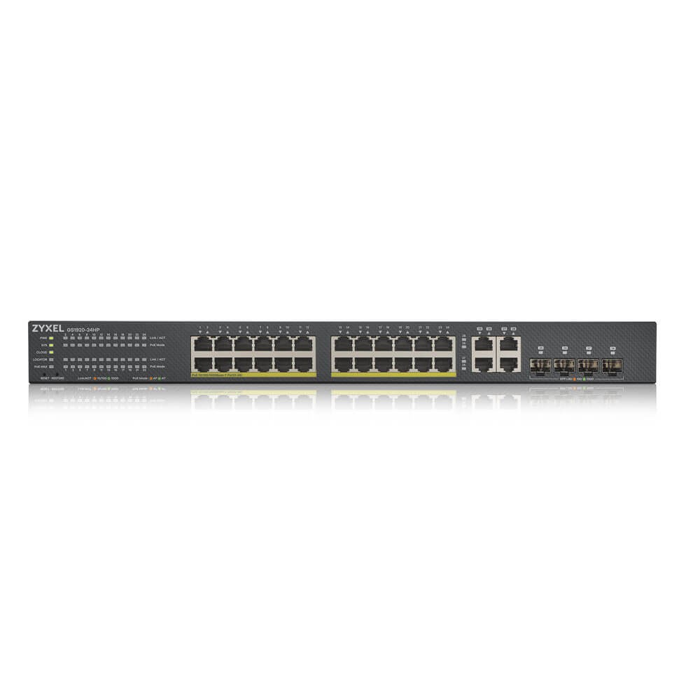 ZyXEL (GS1920-24HPv2) 24-port GbE Smart Managed PoE Switch