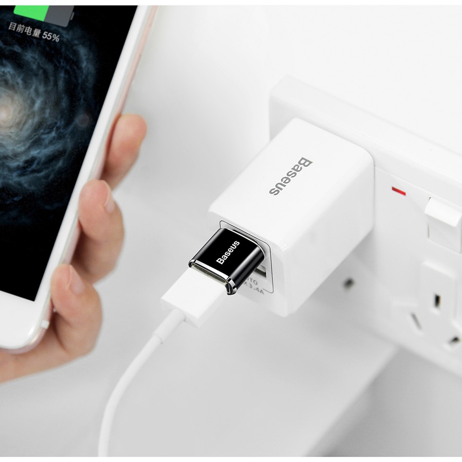 Baseus อะแดปเตอร์แปลง USB เป็น Type c OTG USB-c ตัวผู้ เป็น Micro USB Type-c ตัวเมีย สําหรับ Macbook Samsung S20 USBC OTG