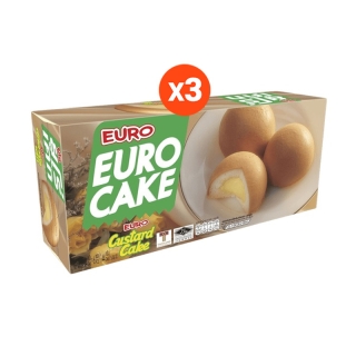 [ขายดี] Euro ฟัฟเค้กสอดไส้ ตรายูโร่ 144g (Pack x3) เลือกรสได้