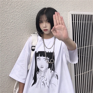 Korean style naruto hinata printed short sleeve shirt for men and women