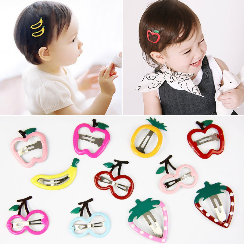 เจ054 ขนาดเล็กเด็กน่ารักผลไม้สีสันสดใสเรียบกิ๊บติดผมกิ๊บติดผมเครื่องประดับผม