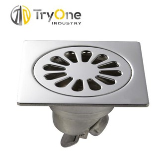 TryOne ตะแกรงกันกลิ่น FLOOR DRAIN สแตนเลส 304 ผิวแฮร์ไลน์  FD-0003