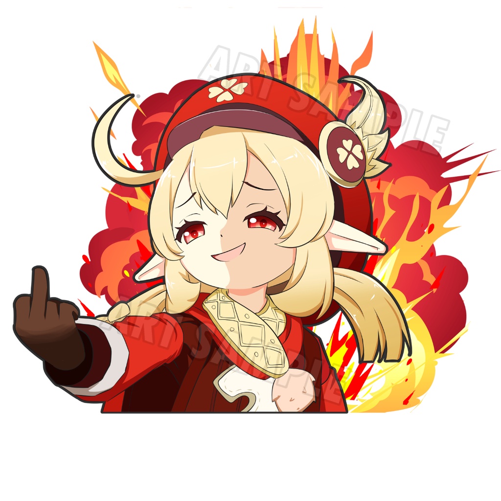 Klee Genshin Impact Klee Boom ! Genshin Sticker เกนชิน สติ๊กเกอร์ 2 ชิ้น ติดรถยนต์ Peeker GenShin Impact Sticker