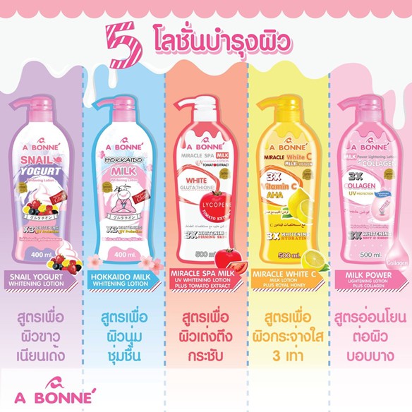 A Bonne Whitening Lotion 500ml. เอ บอนเน่ โลชั่นบำรุงผิว 500มล. - รูปที่ 2