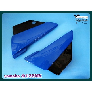 YAMAHA DT125 MX MONO SHOCK SIDE COVER SET (LH&amp;RH) "BLUE" &amp; "BLACK"  // ฝากระเป๋า​ข้าง ​งานไฟเบอร์ สีในตัว​ "น้ำเงิน-ดำ"