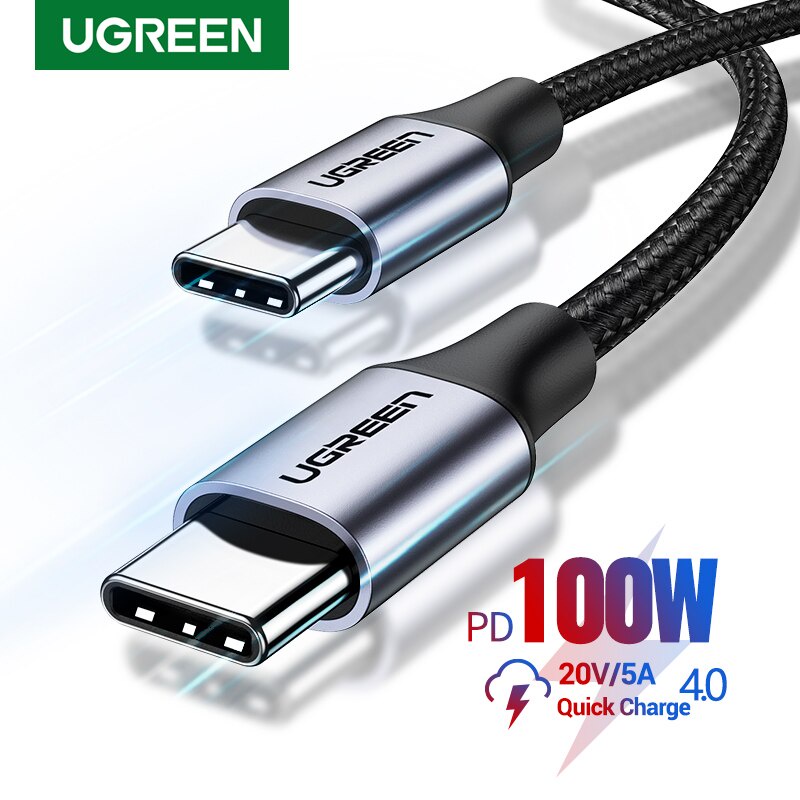 Ugreen USB C to USB C Data Cable Quick Charge 4.0 3.0 Charger Cable PD 100W 60W