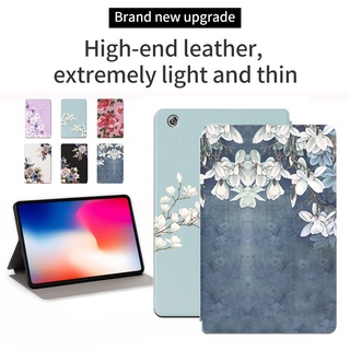 [พร้อมส่ง] เคสแท็บเล็ต ฝาพับ ลายดอกไม้บาน พร้อมขาตั้ง สําหรับ Huawei MediaPad M3 Lite 8 M3 8.4 CPN-AL00 CPN-W09 CPN-L09 BTV-DL09 BTV-W09 M2 8.0 M2-801L