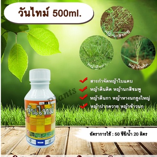 วันไทม์ 500ml. ควินซาโลฟอบ-พี-เอทิล กำจัดหญ้าใบแคบ ใบกว้าง หญ้าใบแคบ หญ้าตีนติด หญ้าตีนกา allaboutplants