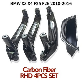 Rhd ฝาครอบมือจับประตู คาร์บอนไฟเบอร์ ฝั่งคนขับ ด้านขวา สําหรับ BMW X3 X4 F25 F26 2010-2016