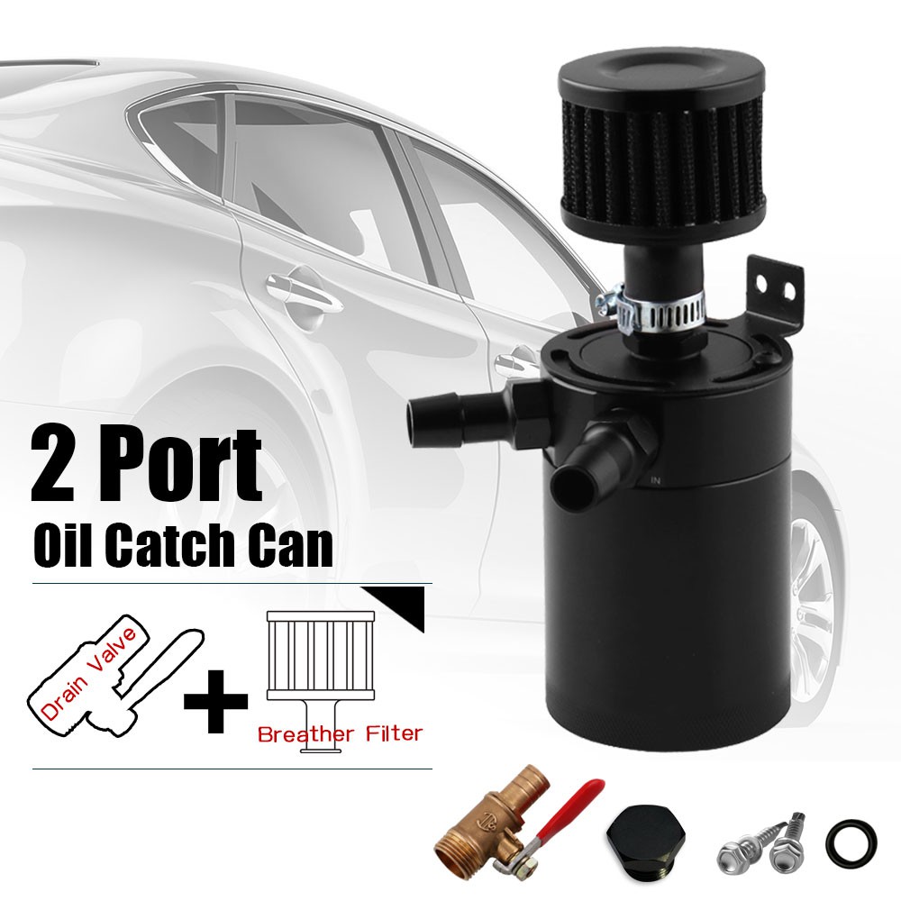 Qii lu Aluminum Alloy Car Engine Oil Separator Universal Oil Catch Can Filter for Car 
