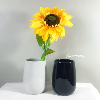 แจกัน มินิมอล แจกันดอกไม้ l Pure White/ฺBlack Ceramic Vases l แจกันเซรามิก l แจกันมินิมอล l แจกันสวยๆ l เซรามิค