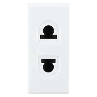 เต้ารับเดี่ยว 2 ขากลมแบน HACO M3-R121 สีขาว SINGLE SOCKETS 2P UNIVERSAL HACO M3-R121 WHITE